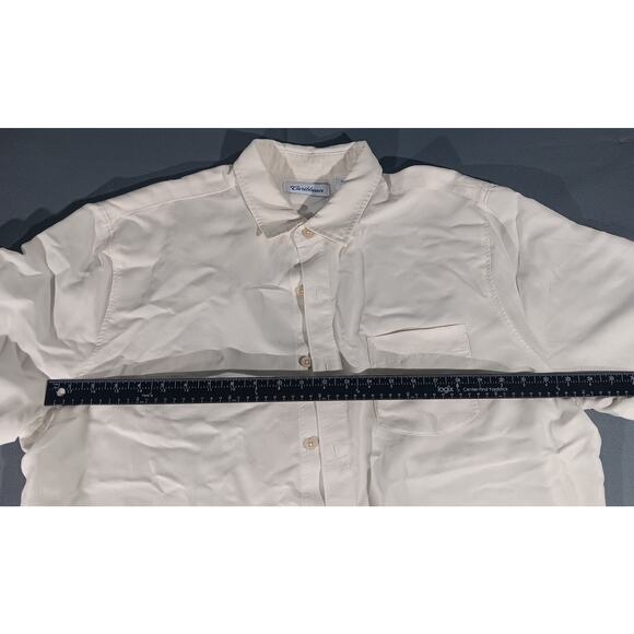 Caribbean White Textured Button Down Shirt XL Short Sleeve Travel Resort - Picture 4 of 7